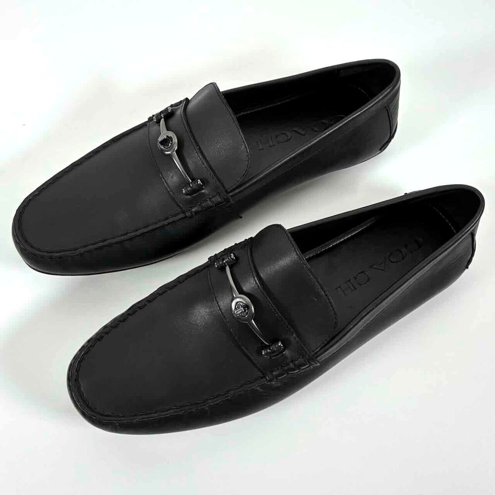 Coach Men's Mott Driver Turnlock Loafer in Black Leather - Size 12D EU46